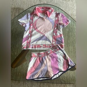 Emilio Pucci Terry cloth set shorts top